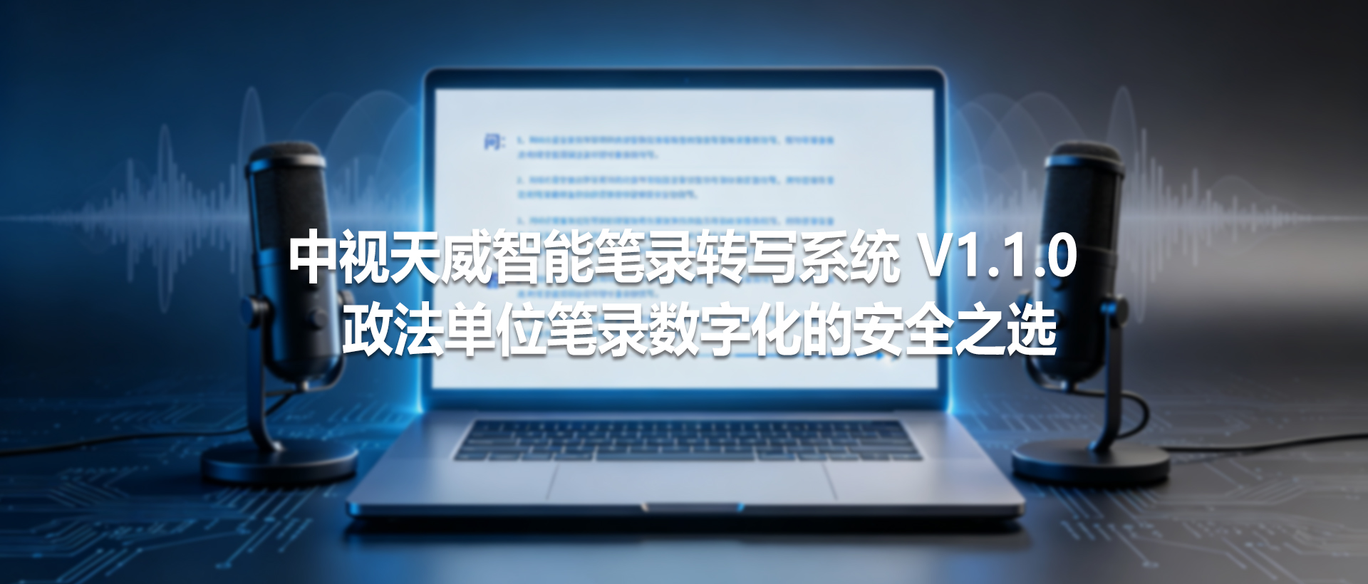 中视天威智能笔录转写系统 V1.1.0 — 政法单位笔录数字化的安全之选