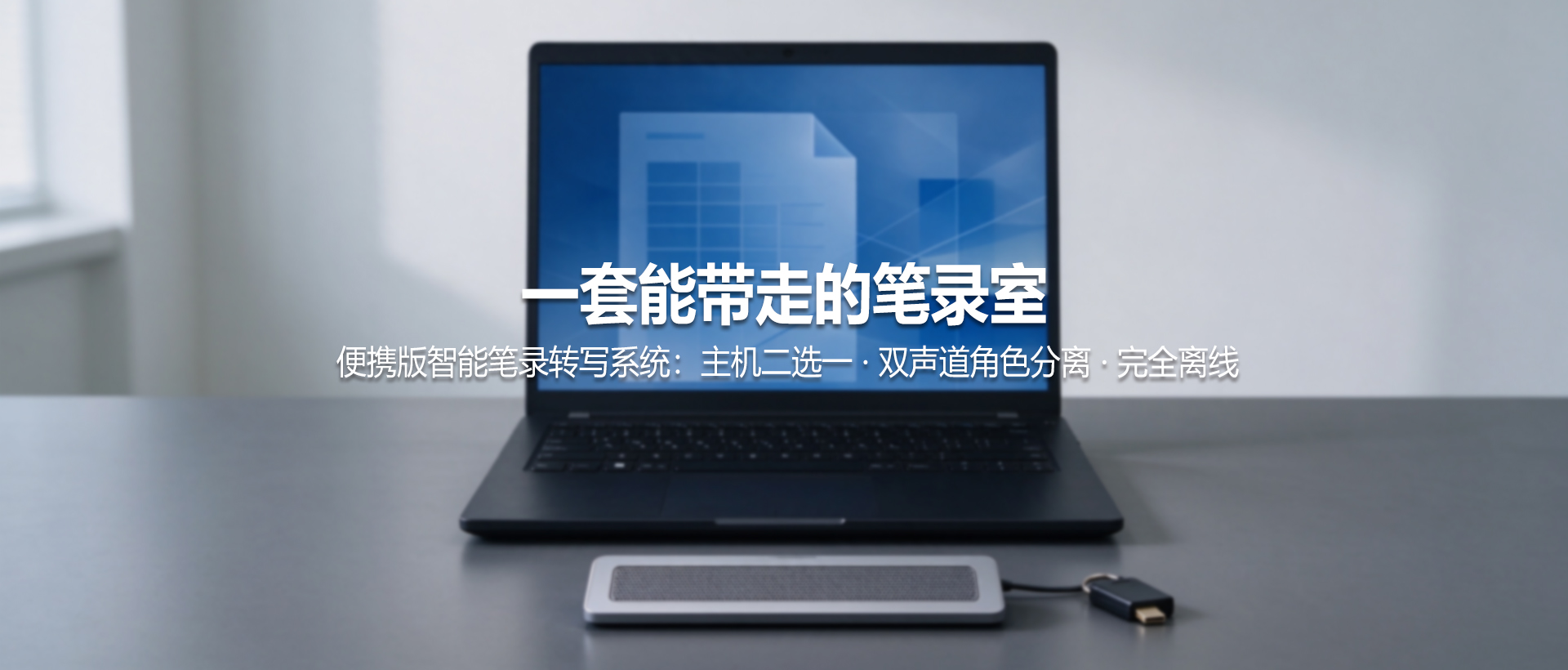 一套能带走的笔录室——便携版智能笔录转写系统：主机二选一 · 双声道角色分离 · 完全离线